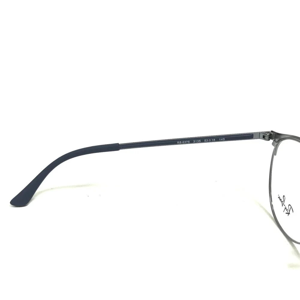 Ray-Ban Eyeglasses Frames RB6375 3135 Navy Blue Gray Round Full Rim 53-18-145